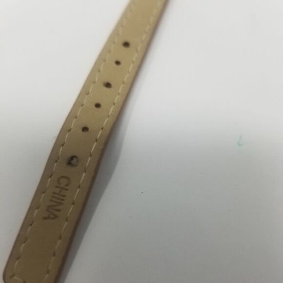 American Eagle Brown Faux Leather White Face Gold Bezel Wrap Around Watch - Picture 4 of 9